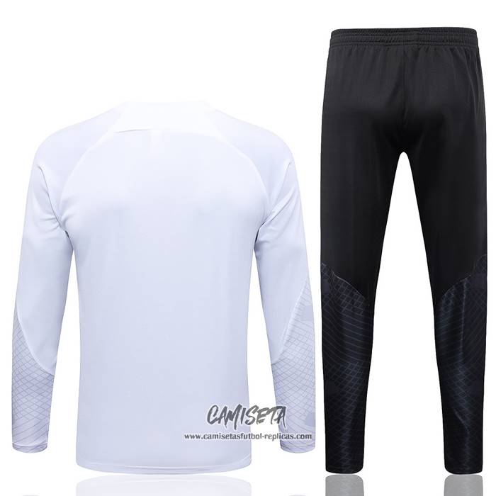 Chandal de Sudadera del Paris Saint-Germain Jordan 2023-2024 Nino Blanco